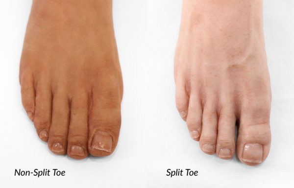 silicone split-toe and non-split-toe prosthetic foot shells