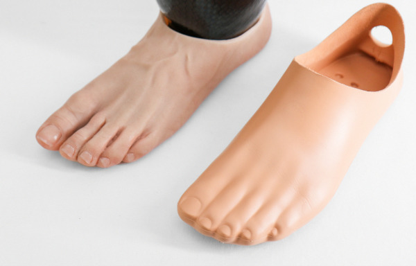 Silicone prosthesis footshell.